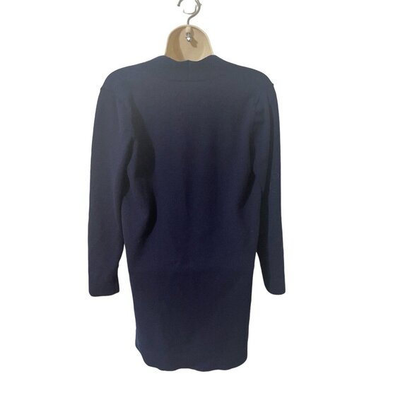 Eileen Fisher Women's Size Small? Wool Blend Deep V-neck Long-Sleeve Tunic Navy - Picture 3 of 11
